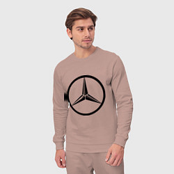 Костюм хлопковый мужской Mercedes-Benz logo, цвет: пыльно-розовый — фото 2