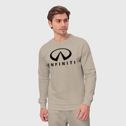 Костюм хлопковый мужской Infiniti logo, цвет: миндальный — фото 2