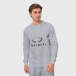 Костюм хлопковый мужской Logo Infiniti, цвет: меланж — фото 2