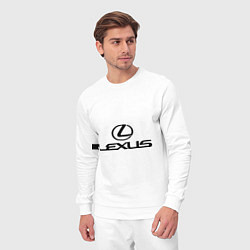 Костюм хлопковый мужской Lexus logo, цвет: белый — фото 2