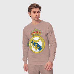 Костюм хлопковый мужской Real Madrid FC, цвет: пыльно-розовый — фото 2
