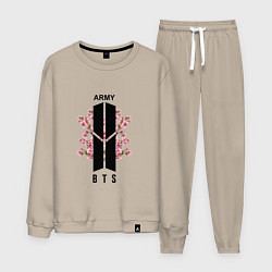 Костюм хлопковый мужской BTS: Army Sakura, цвет: миндальный