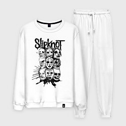 Костюм хлопковый мужской Slipknot Faces, цвет: белый