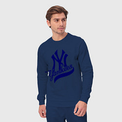 Костюм хлопковый мужской NY - Yankees, цвет: тёмно-синий — фото 2