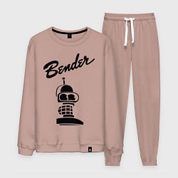 Костюм хлопковый мужской Bender monochrome, цвет: пыльно-розовый