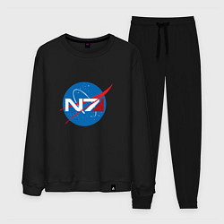 Костюм хлопковый мужской NASA N7, цвет: черный