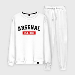 Костюм хлопковый мужской FC Arsenal Est. 1886, цвет: белый