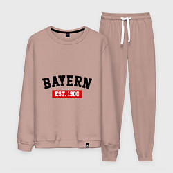Костюм хлопковый мужской FC Bayern Est. 1900, цвет: пыльно-розовый