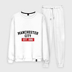 Костюм хлопковый мужской FC Manchester City Est. 1880, цвет: белый