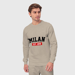 Костюм хлопковый мужской FC Milan Est. 1899, цвет: миндальный — фото 2