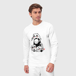 Костюм хлопковый мужской CAT GOT YOUR SOUL, цвет: белый — фото 2