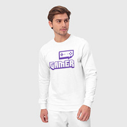 Костюм хлопковый мужской Twitch Gamer, цвет: белый — фото 2