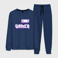 Костюм хлопковый мужской Twitch Gamer, цвет: тёмно-синий