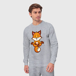 Костюм хлопковый мужской Лисиная йога, цвет: меланж — фото 2