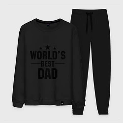 Костюм хлопковый мужской Worlds best DADDY, цвет: черный