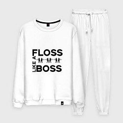 Костюм хлопковый мужской Floss like a boss, цвет: белый