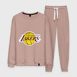 Костюм хлопковый мужской LA Lakers, цвет: пыльно-розовый