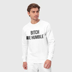 Костюм хлопковый мужской Bitch Be Humble, цвет: белый — фото 2