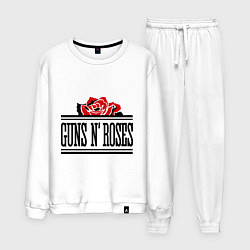 Костюм хлопковый мужской Guns n Roses: rose, цвет: белый