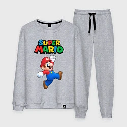 Костюм хлопковый мужской Super Mario, цвет: меланж