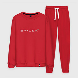 Костюм хлопковый мужской SpaceX, цвет: красный
