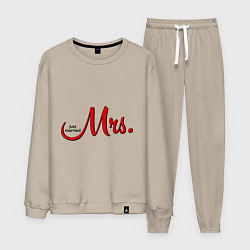 Костюм хлопковый мужской Mrs: Just married, цвет: миндальный