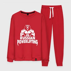 Костюм хлопковый мужской Russian powerlifting, цвет: красный