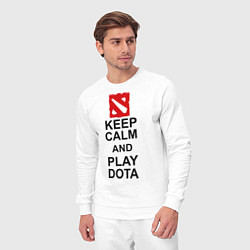 Костюм хлопковый мужской Keep Calm & Play Dota, цвет: белый — фото 2