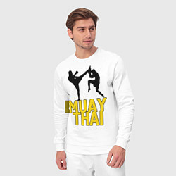 Костюм хлопковый мужской Muay Thai, цвет: белый — фото 2