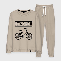 Костюм хлопковый мужской Lets bike it, цвет: миндальный