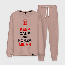 Костюм хлопковый мужской Keep Calm & Forza Milan, цвет: пыльно-розовый