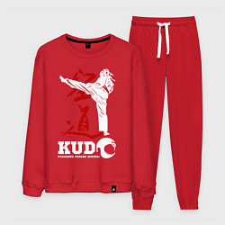 Костюм хлопковый мужской Kudo, цвет: красный