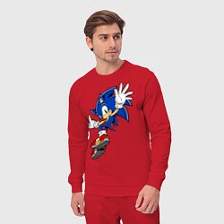 Костюм хлопковый мужской Sonic, цвет: красный — фото 2