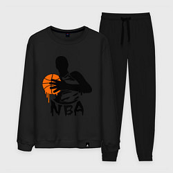 Костюм хлопковый мужской NBA, цвет: черный