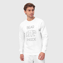 Костюм хлопковый мужской Bear Inside, цвет: белый — фото 2
