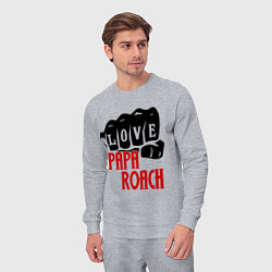 Костюм хлопковый мужской Love Papa Roach, цвет: меланж — фото 2