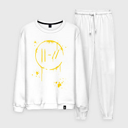 Костюм хлопковый мужской TWENTY ONE PILOTS TOP, цвет: белый