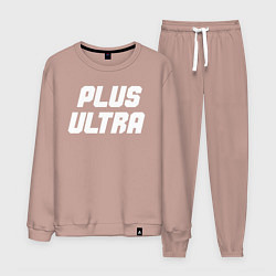 Костюм хлопковый мужской MHA - PLUS ULTRA белый, цвет: пыльно-розовый
