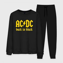 Костюм хлопковый мужской ACDC BACK IN BLACK, цвет: черный