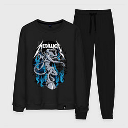 Костюм хлопковый мужской Metallica - серый черт, цвет: черный