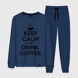 Костюм хлопковый мужской Keep Calm & Drink Coffee, цвет: тёмно-синий
