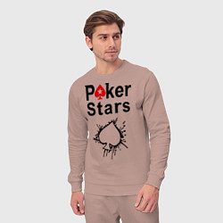 Костюм хлопковый мужской Poker Stars, цвет: пыльно-розовый — фото 2