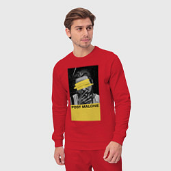 Костюм хлопковый мужской Post Malone, цвет: красный — фото 2