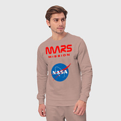 Костюм хлопковый мужской Nasa Mars mission, цвет: пыльно-розовый — фото 2