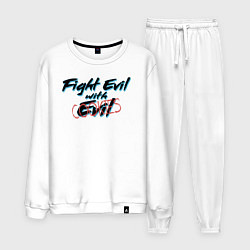 Костюм хлопковый мужской Fight Evil with Cookies, цвет: белый