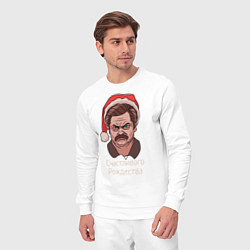 Костюм хлопковый мужской Ron Swanson, цвет: белый — фото 2