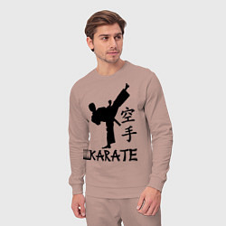 Костюм хлопковый мужской Karate craftsmanship, цвет: пыльно-розовый — фото 2