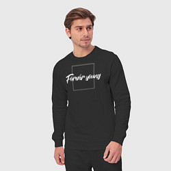 Костюм хлопковый мужской Forever young, цвет: черный — фото 2