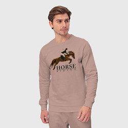 Костюм хлопковый мужской HORSE RIDING, цвет: пыльно-розовый — фото 2