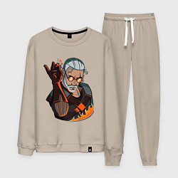 Костюм хлопковый мужской Ведьмак, цвет: миндальный